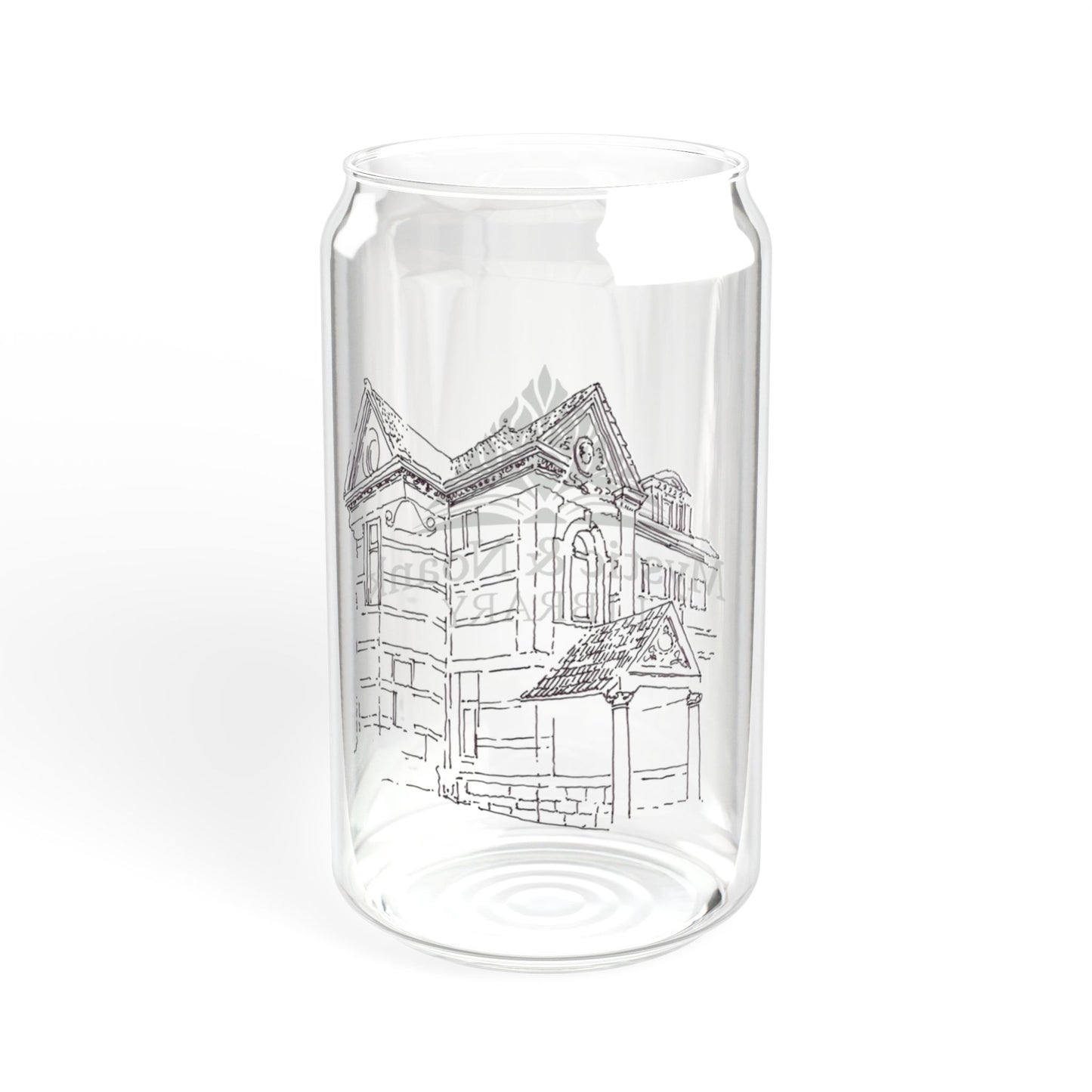 #1 Sloan Rankin illustration of Mystic & Noank Library Sipper Glass, 16oz