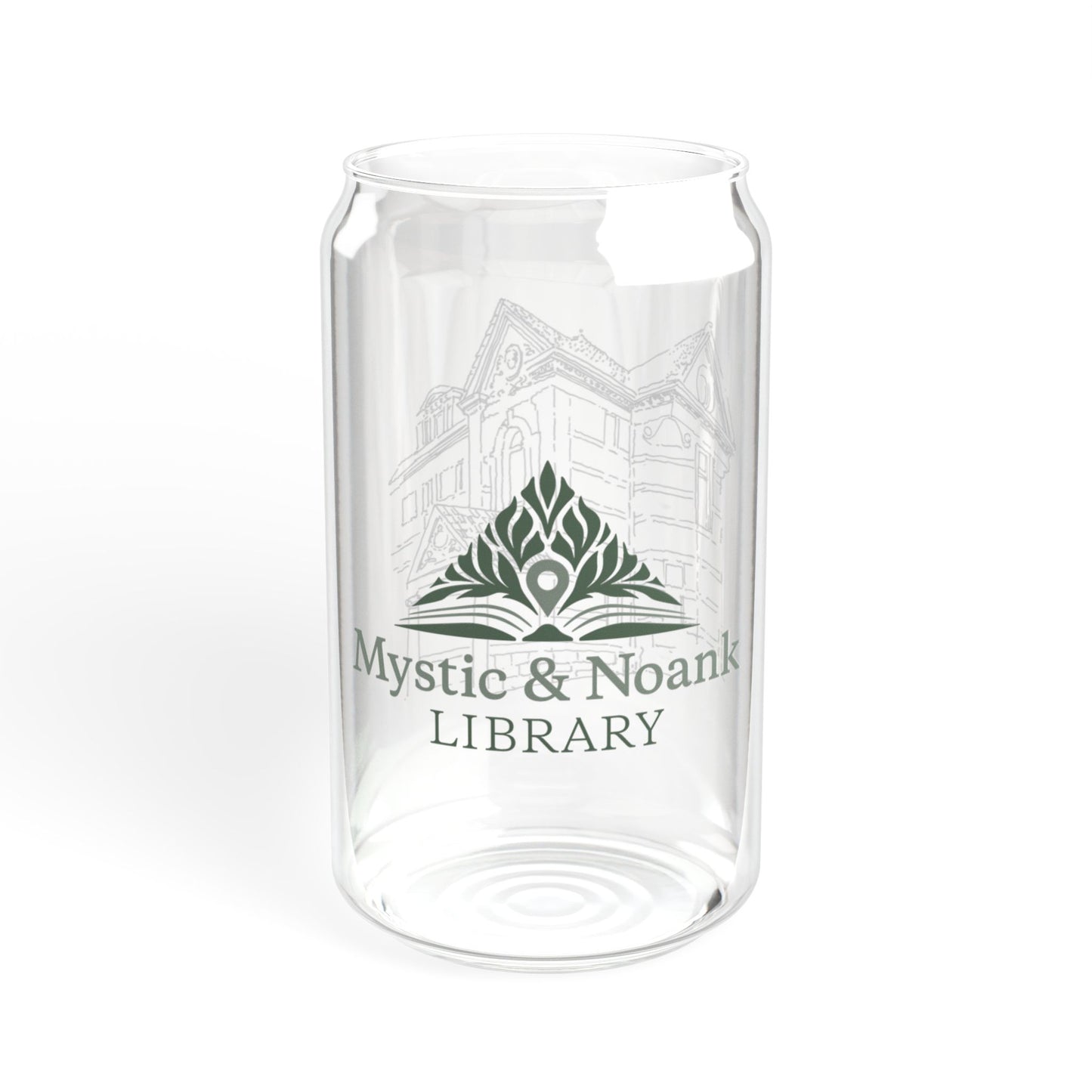 #1 Sloan Rankin illustration of Mystic & Noank Library Sipper Glass, 16oz